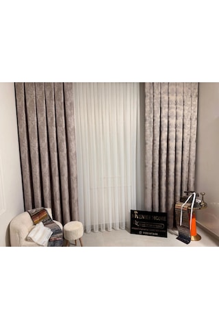 Nivemeshome İstanbul V-5304 1/3 Sık Pileli Fon Perde Apm Vizon