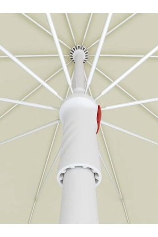 10 Telli Plaj Balkon Bahçe Şemsiyesi Eğilebilir 200 Cm Çap Kalın Kumaş Bej