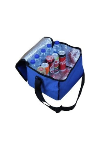 Soğutucu Buzluk Termos Oto Termos Soğuk Tutucu Çanta Araç İçi Soğutucu Termos Mavi