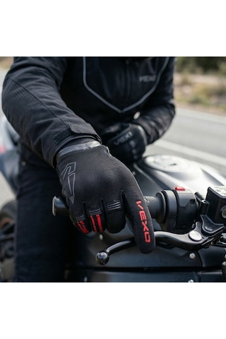 Vexo Aero Plus Siyah-kırmızı Yazlık Motosiklet Eidiveni
