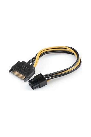 15 Pin SATA Erkek To 6 Pin PCIE VGA Power 20cm Ekran Kartı Kablo