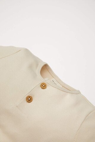 DeFacto Erkek Bebek Yenidoğan Fitilli Kaşkorse Kısa Kollu Tulum D8328A5NSBG286 Bej