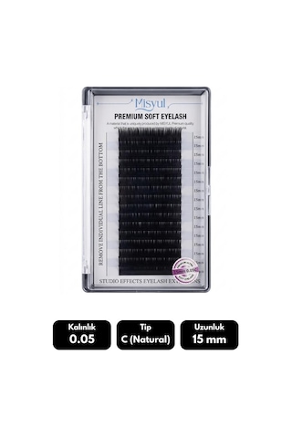Misyul 0.05c Natural Kıvrım 15 Mm Soft Eyelash Doğal İpek Kirpik 16'lı