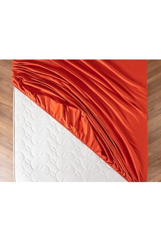 Madame Coco Ciel Tek Kişilik Plus %100 Pamuk Lastikli Saten Çarşaf - Turuncu 8684427179413 Turuncu