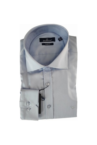 Dorss Uzun Kollu Slim Fit Basic Pamuklu Erkek Gömlek Koyu Mavi