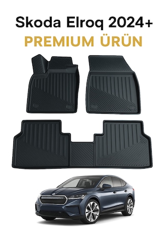 Skoda Elroq 2024+ Uyumlu 3d Oto Paspas Premium