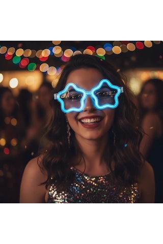 12 Adet Yıldız Glow Gözlük Glow Partisi Ve Etkinlik İçin Yetişkin