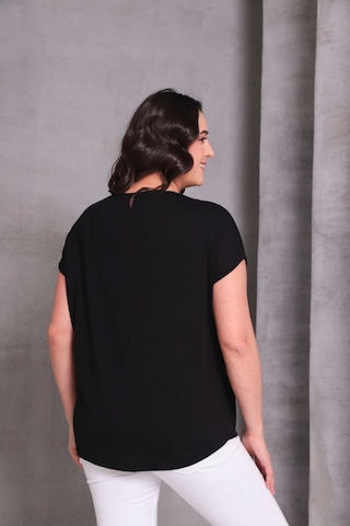 Cep Taş Baskılı Bluz Siyah