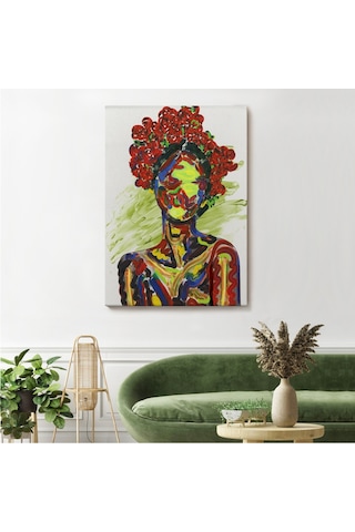 Renkli Kadın Modern Duvar Tablosu-6005 50 X 70