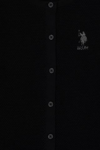 U.S. Polo Assn. Kız Çocuk Siyah Düğmeli Bisiklet Yaka Triko Hırka 50316292-VR046