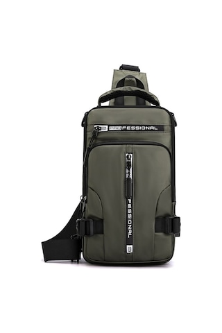 Erkekler İçin Şık Ve Pratik Çapraz Omuz Çantası, Su Geçirmez Uzay Kumaşı İle Dayanıklı, Küçük Boyutlu Rahat Sırt Çantası, Modaya Uygun Fonksiyonel Günlük Çanta Yeşil