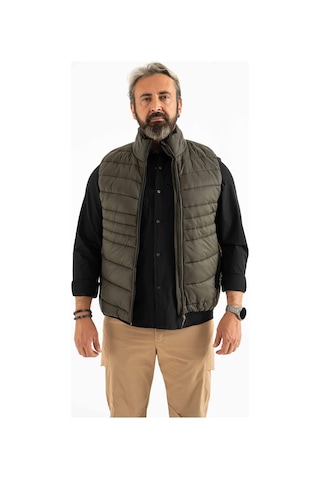 Longberg Erkek Dik Yaka Fermuarlı Kapitone Yelek