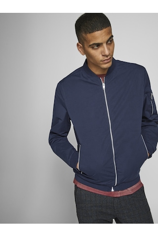 Jack & Jones Erkek Fermuarlı Bomber Ceket - 12165203 Navy Blazer