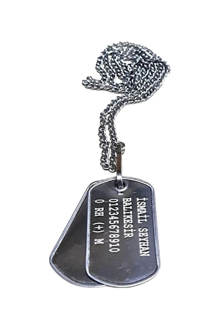 Orjinal Asker Künyesi - Lazer Kazıma - Army Dog Tag Gümüş