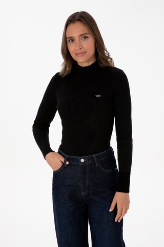 U.S. Polo Assn. Kadın Siyah Balıkçı Yaka Kazak 50315937-VR046