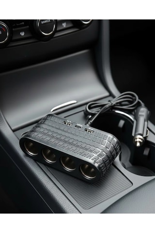 Araç İçi Güç Dağıtıcı 4 Çakmaklık 2 Usb 1 Type C Şarj Ünitesi Çok Renkli