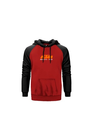 Ktm Ready To Race Text Kırmızı Renk Reglan Kol Sweatshirt Kırmızı