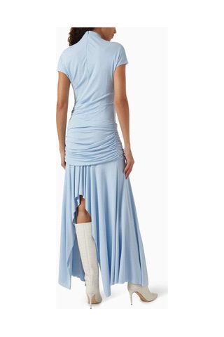 Acne Studios Asimetrik Elbise - - %100 Viskon - Jarse Kumaş - Modern Tasarım Açık Mavi