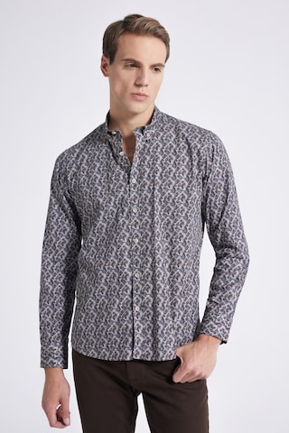D's Damat Slim Fit Vizon Baskılı %100 Pamuk Gömlek 9EC022102259M Vizon