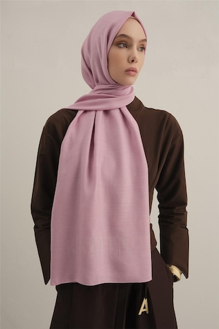 Armine Logo Drop Pamuk İpek Şal 37 Pembe