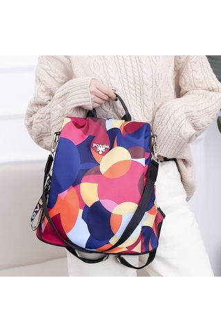 Yulong Oloey Yeni Kadın Sokak Modası Baskılı Sırt Çantası Fuşya