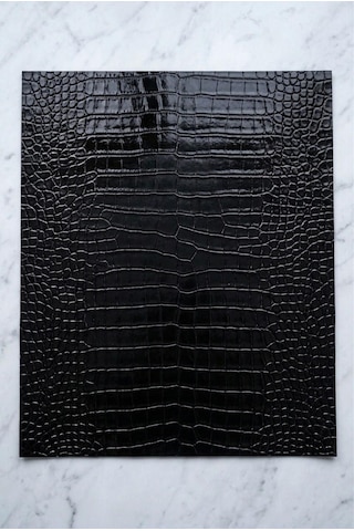 Croco Dokulu Kendinden Yapışkanlı Suni Deri Araç İçi, Mobilya Ve Hobi Kaplama Rulosu 45 X 100 Cm Siyah