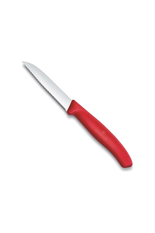 Lexroo 6.7431.c1 Swiss Classic 8cm Tırtıklı Soyma Bıçağı, Kırmızı Paslanmaz Çelik