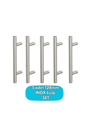 5 Adet Keijo Inox 128mm Paslanmaz Kulp Mobilya, Dolap Kulbu, Kulp Modeli - 5x Keıjo 128mm İnox