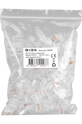 S-lınk Sl-cob8p Rj-45 Konnektör 100 Lü Paket