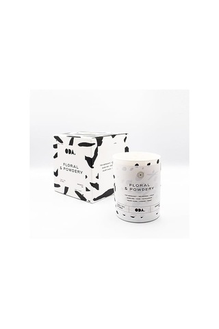 Floral & Powdery - Çiçeksi & Pudramsı Kokulu Dekoratif Desenli Soya Mumu I 150 Gr Renkli Siyah