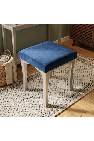 Ratemo Kare Puf Tabure Döşemelik Kumaşlı Modern Oturma Pufu 40x40x45 Cm Lacivert