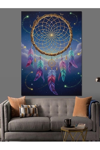 Ahşap Tablo Rüya Kapanı Mandala Çizimi