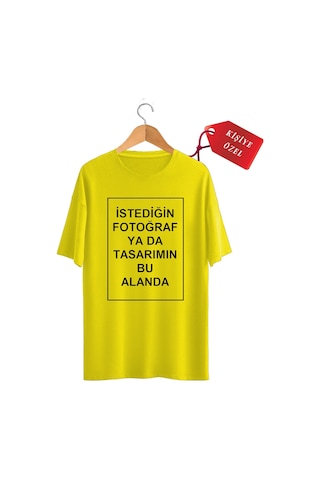 Kendin Tasarla T-shirt Kişiye Özel Tişört Baskılı Tshirt Sarı