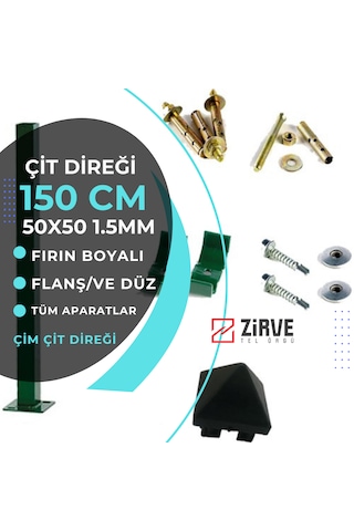 Zirve Tel Örgü 150 Cm Panel Çit Direği Tekli Aparatlı