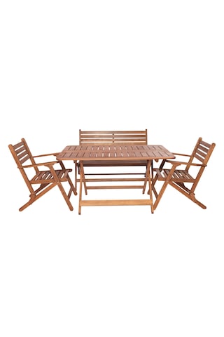 Modermo 4-6 Kişilik Geniş Katlanır Ahşap Bahçe Seti - 135x80cm. Grup D