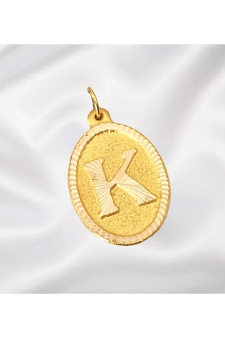 Enderun Kuyumculuk 14 Ayar Altın K Harf Kolye Ucu