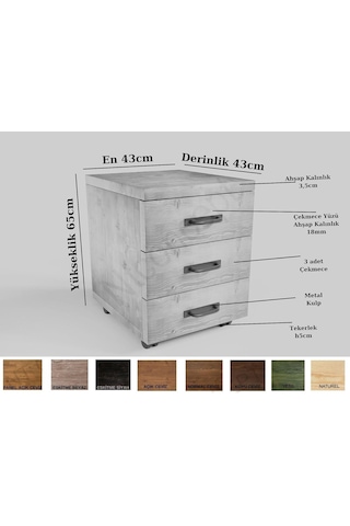 Ntconcept White Doğal Ağaç Çekmeceli Keson -ntmak78345k Diğer