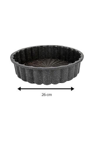 26 Cm Döküm Tart Kalıbı Kaydırmaz Tabanlı Siyah