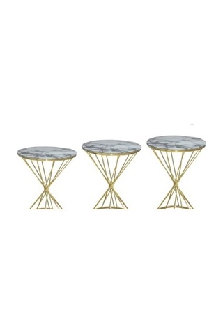 Brc Rivoli Zigon Model Metal Transmisyon Çelik Gold Renk Kaplama Beyaz Mermer Temper Cam El Yapım
