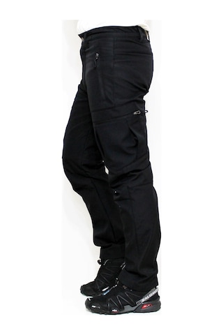 Mudwill Siyah Zipper Kargo Cepli Softshell Pantolon Siyah