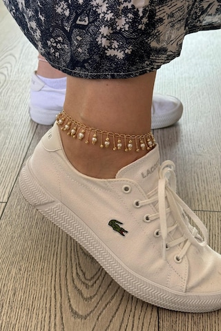 Dorikalı Doğal İnci Sallantılı Kadın Halhal Gold