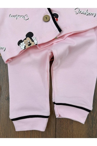 Çilek Desenli Kruvaze Yaka Pijama Takımı 4bb2 Pembe