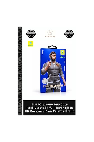Blueo Apple iPhone Uyumlu Duo 5pcs Pack-2.5d Silk Full Cover Glass Hd Koruyucu Cam Telefon Ürünü