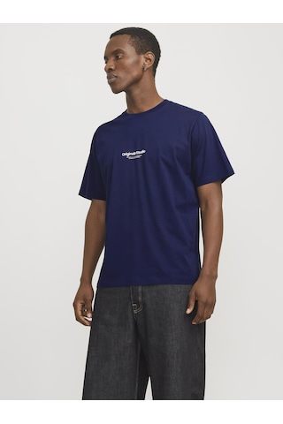 Jack & Jones Erkek Kabartma Logo Baskili Tişört - Vesterbro - 12240121 Ocean Cavern