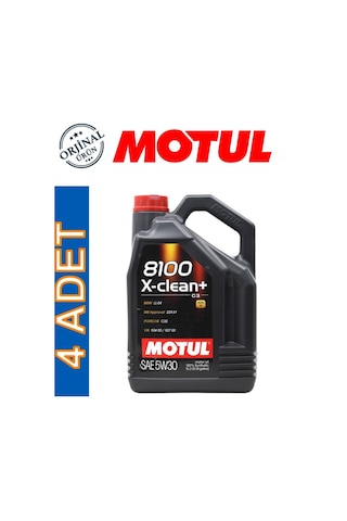 Motul 8100 X-Clean+ SAE 5W-30 Motor Yağı 4 x 5 L