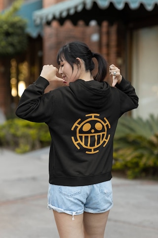 Anime Trafalgar Law Kalp Korsanları Ön - Arka Baskılı Kapşonlu Sweatshirt