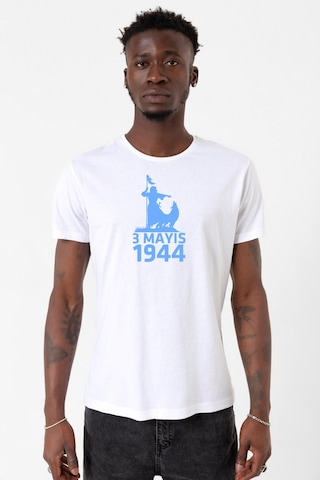 3 Mayıs Türkçülük Günü Beyaz Erkek Bisikletyaka Tshirt Çok Renkli
