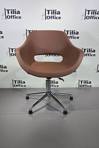 Monaco Çalışma Kesim Koltuğu Konik Sabit Ayak Kahverengi