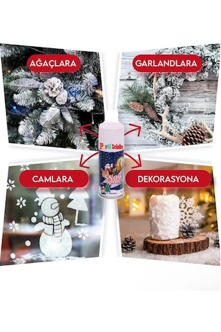 2 Adet Yılbaşı Kar Spreyi 150 Ml Erimeyen, Ağaç, Pencere Ve Cam