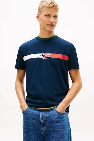 Tommy Hilfiger Tjm Erkek Regular İmza Şeridi T Ext Lacivert T-shirt-13660 Lacivert